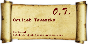 Ortlieb Tavaszka névjegykártya
