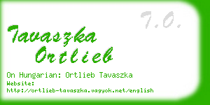 tavaszka ortlieb business card